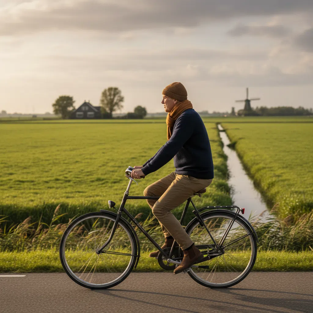 Man fietst door Nederlands polderlandschap - bloedsomloop ondersteunen bekkengebied leefstijl